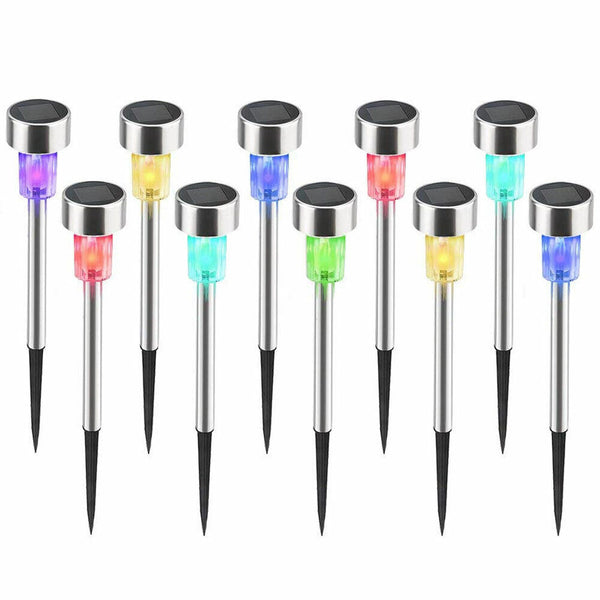 10 Lampade da Giardino ricarica solare Paletti solari Tecnologia LED Luce Color online
