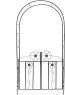 Arco da Giardino per Piante Rampicanti Rose con Cancello Battente in ferro 228cm-2