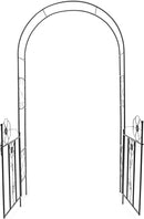 Arco da Giardino per Piante Rampicanti Rose con Cancello Battente in ferro 228cm-3