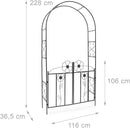 Arco da Giardino per Piante Rampicanti Rose con Cancello Battente in ferro 228cm-5