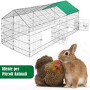 Gabbia per Conigli Recinzione per Animali Recinto 180x75 cm con Telo Protezione-2