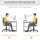 Supporto Monitor con Spazio per Mouse e Tastiera e Ripiano con Cubo Portaoggetti 49x25,5x11,5 cm in Bambù -4