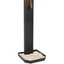 Fontana da Giardino Design a Colonna Ovale Rubinetto in Ottone e Base con Ciottoli Antracite