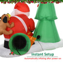 Babbo Natale con Albero Gonfiabile 190x100x210 cm con Luci a LED 