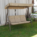  Dondolo 3 Posti Reclinabile Struttura in Ferro per Arredo Giardino Esterno