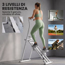 Stepper Vertical Climber 90x50x133 cm con Manubri Regolabile a 3 Livelli e Display LCD in Acciaio Bianco      