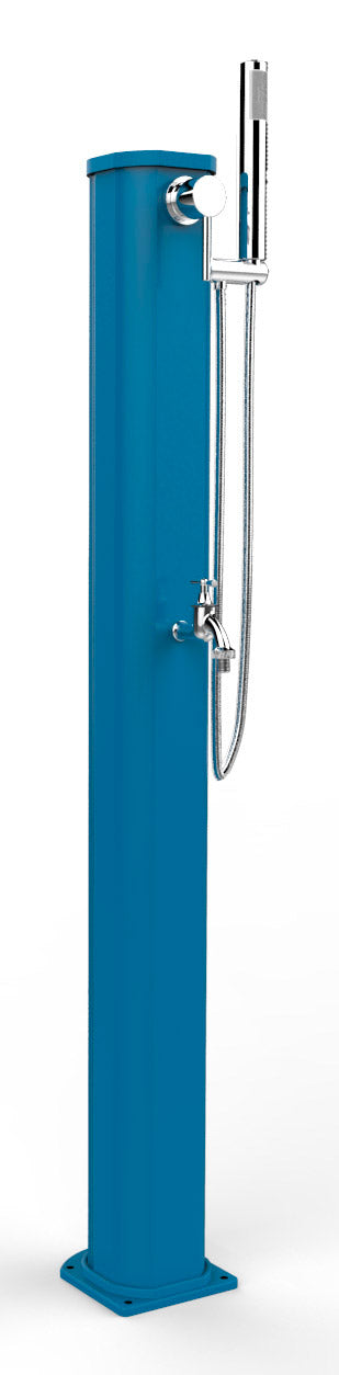 acquista Doccia Solare da Esterno Giardino 20L Miscelatore Doccetta e Lavapiedi Arkema Jolly Go Light Blu