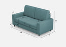 Divano 2 Posti 168x85x85 cm Sakar in Tessuto Petrolio