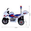 Moto Elettrica Polizia per Bambini 6V con Sirena Police Bianca 