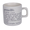 Tazzina Caffè Zodiaco "gemelli" Ø6x6,5 cm in Bone China VdE Tivoli 1996 Bianco