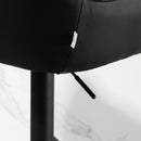 Set 2 Sgabelli Girevoli Imbottiti ad Altezza Regolabile con Schienale 52,5x53x86,5-108 cm Nero e Grigio Chiaro   