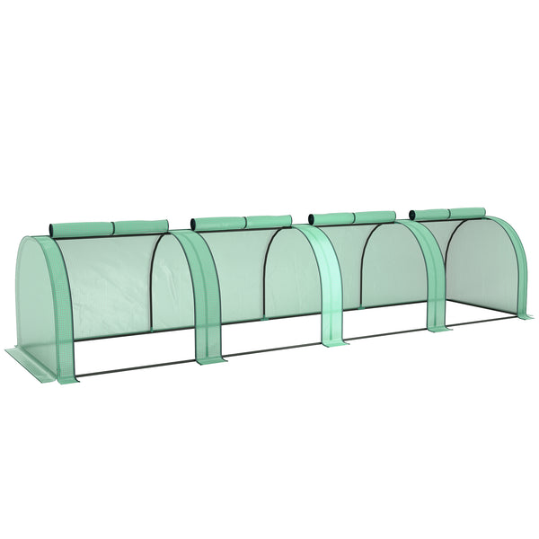 Serra a Tunnel 395x100x80 cm con 4 Porte in Acciaio e Plastica Impermeabile Anti UV Verde online