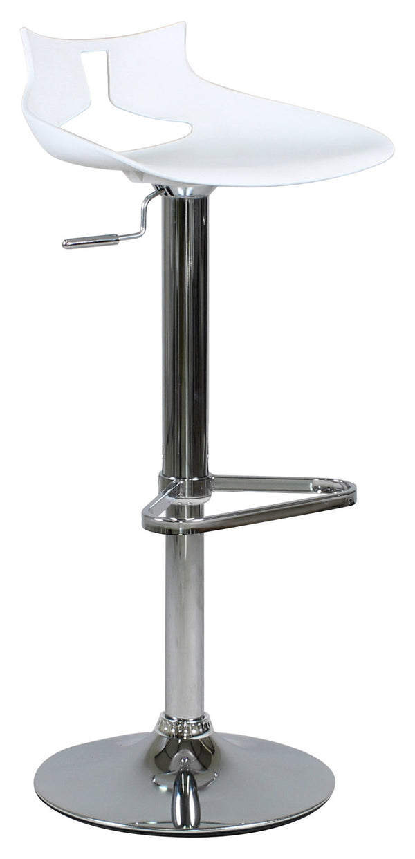 Sgabello con  Alzata a Gas e Seduta Girevole in Polipropilene Vandi Bianco sconto