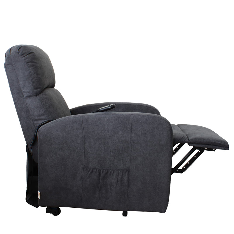 Poltrona Alzapersona Elettrica 1 Motore 75x65x101 cm in Tessuto Grigia