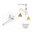 Barra Appendiabili per Armadio a Batteria 70,8-85,8 cm con LED Bianco Naturale e Sensore di Movimento Emuca