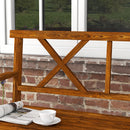 Panchina da Giardino 2 Posti in Legno con Ripiano e Braccioli 125x58x88cm Legno