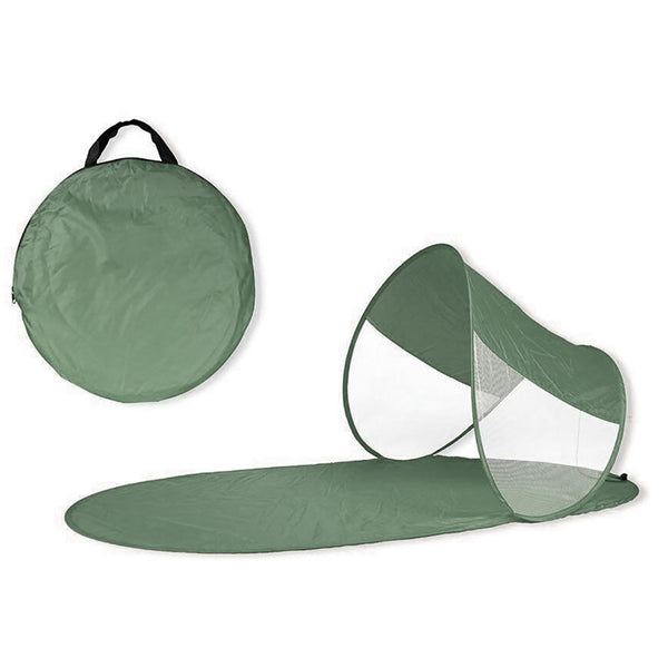 Stuoia da Spiaggia 139x66x58 cm Struttura Pop Up con Parasole Tessuto Impermeabile Verde acquista
