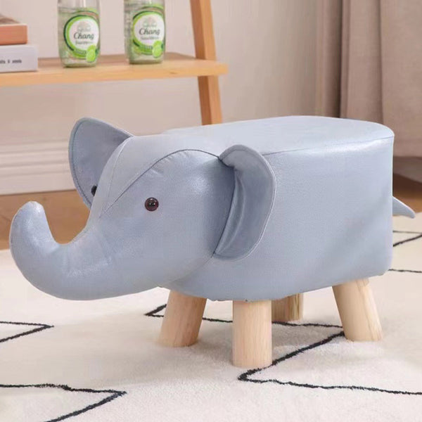 acquista Sgabello Poggiapiedi Basso per Bambini a Forma di Elefante Pouf Blu
