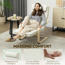 Poltrona Relax Riscaldante e Massaggiante 67x95x101 cm con Poggiapiedi Regolabile e Telecomando Struttura in Legno Crema  