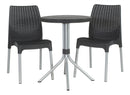 Set Tavolino e 2 Sedie da Giardino in Metallo e Resina Keter Chelsea Lounge Antracite