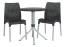 Set Tavolino e 2 Sedie da Giardino in Metallo e Resina Keter Chelsea Lounge Antracite