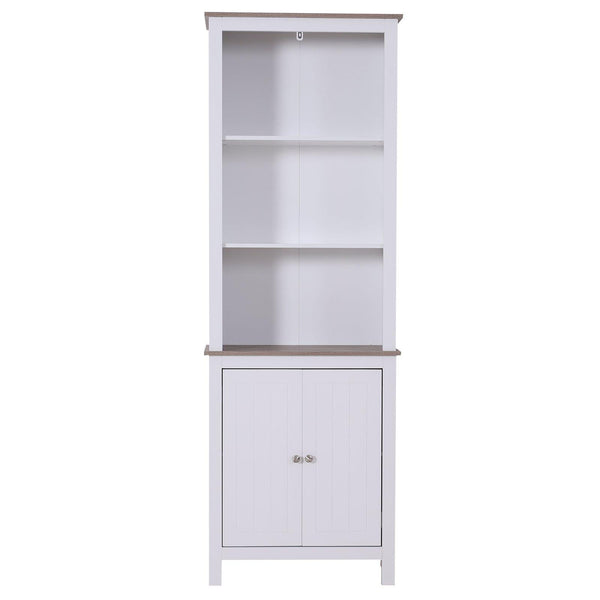 Libreria in Legno con 3 Ripiani e Ante Bianco 60x30x175 cm prezzo