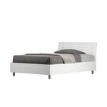Letto 1 Piazza E Mezzo Ankel Testata Doghe Inclinata  Bianco Frassino Varie Misure
