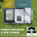 Tenda Campeggio a Tunnel per 2-4 Persone 540x320x210 cm con 2 Stanze Impermeabile 3000mm Blu Navy      