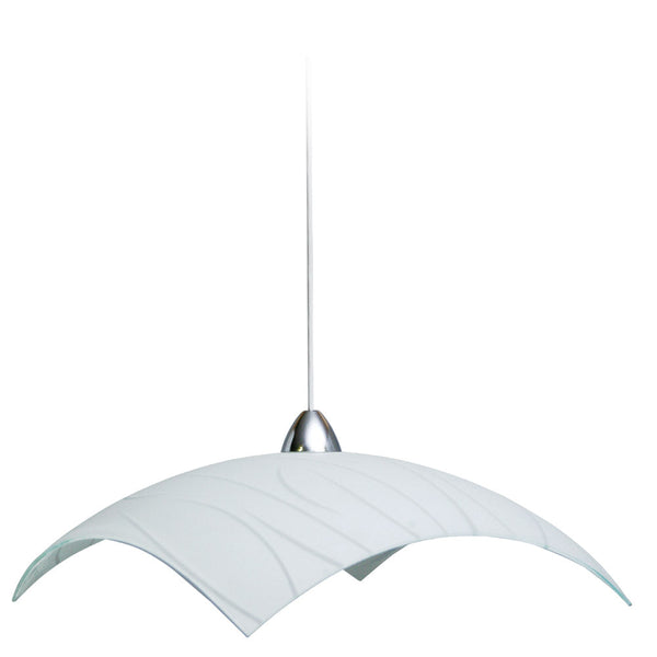 Sospensione 50X50 1xE27 Montatura Bianco-Cromo Vetro Lastra Bianco E-Energy Simone sconto