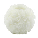 Candela led bianco con rose fontana cm Ø25xh20