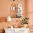 Specchio Moderno a Parete a Forma di Arco 70x50 cm per Camera da Letto e Soggiorno in Vetro e Metallo Oro      