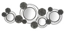 Pannello Specchio Dark Round 117x5,5x49 cm in Ferro Nero e Grigio