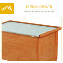 Gabbia per Conigli Conigliera da Esterno in Legno di Abete 90x45x65 cm 