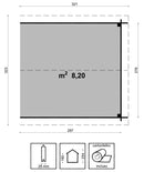 Porticato Laterale per Casette da Giardino 297x276x254 cm in Legno