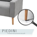 Divano 2 Posti in Tessuto 15x76x88 cm  Grigio