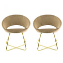 Set 2 Sedie Vintage 58x64x83 cm in Tessuto Effetto Velluto Greta Tortora