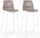 Set 2 Sgabelli 39x44x103,5 cm in Similpelle Bianco e Beige