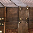 Set 2 Baule in legno marrone rettangolare 