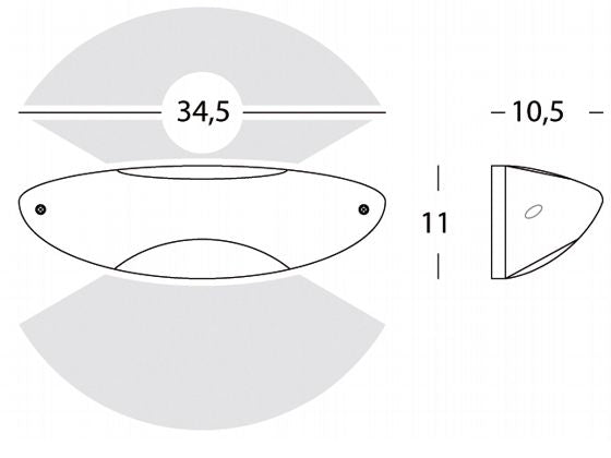 Lampada Applique Stretta Colore Nero per Esterno Linea Umbe Sovil