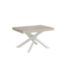 Tavolo Allungabile 120-224x90x77 cm Volantis Cashmere Telaio Bianco 