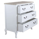 Cassettiera Cuore 3 Cassetti 80x38x80 h cm in Legno di paulownia Bianco