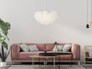 Lampadario Feather Ø60x30 cm in Ferro e Plastica Bianco      