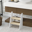 Sgabello Montessori per Bambini 3-8 Anni a 2 Gradini 43x30x55 cm con Bordi Arrotondati in MDF e Multistrato Bianco      