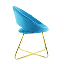Poltrona Imbottita 66x65x68 cm in Tessuto Effetto Velluto Blu