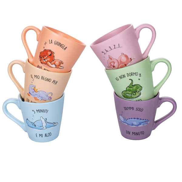 prezzo Set 6 Tazzine da Caffè Ø6,3x6,4 cm in New Bone China VdE Tivoli 1996 Lazy world