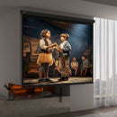 Telo Proiettore 120"" Regolabile con Montaggio a Soffitto e Parete Formato 4:3 244x8,6x183cm Bianco e Nero