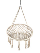 Amaca Sedia Sospesa da Giardino 80x60 cm in Acciaio e Cotone Beige  