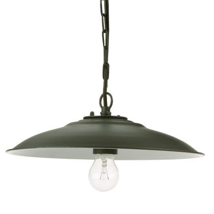 Lampada Sospesa Grande Colore Grigio per Esterno Linea Piatto Antico Livos sconto