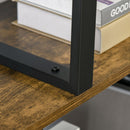 Libreria 5 Ripiani in Legno Effetto Invecchiato 102x30x160 cm  Marrone Scuro