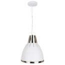 Lampada Moderna a Sospensione in Metallo Cromato Bianco 30x35 cm 